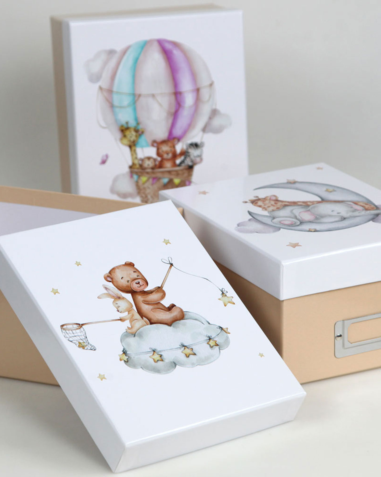 My Friends Photo Box 700 Fotos in 10x15 cm Fotobox Baby Erinnerungsbox Kinder - Farbe: Zoo on Ballon