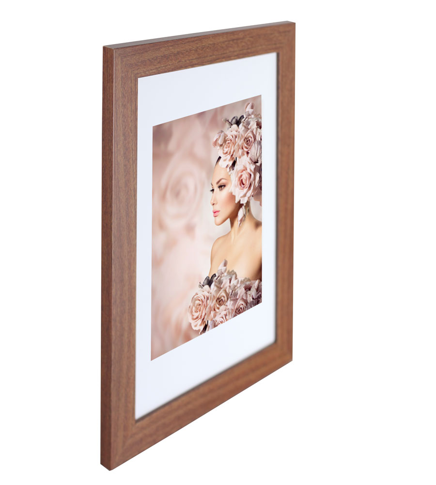 Bilderrahmen Holz Rahmen Plexi Acryl Collage Wanddeko Poster quadratisch S215 - Farbe: Braun | Format: 40x60