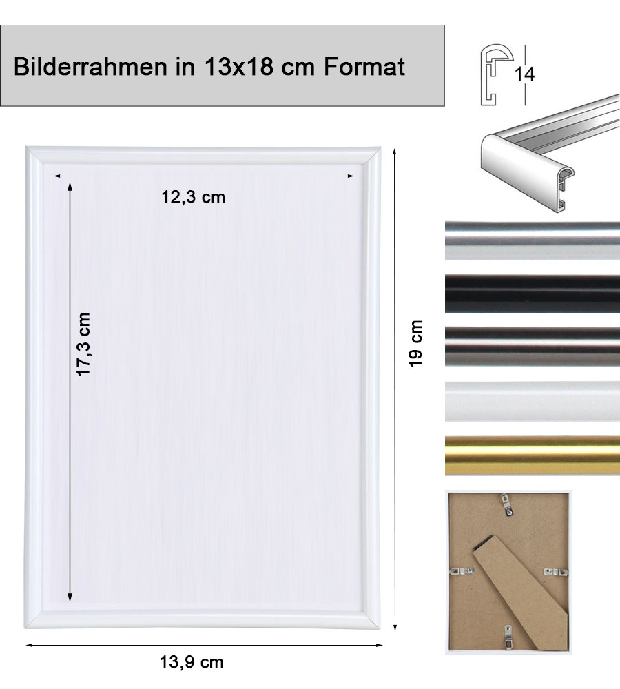 2er 3er 5er Pack Photo Style Set Bilderrahmen Wanddeko Collage Poster Kunststoff Rahmen - Pack: 5er | Farbe: Schwarz | Format: 13x18