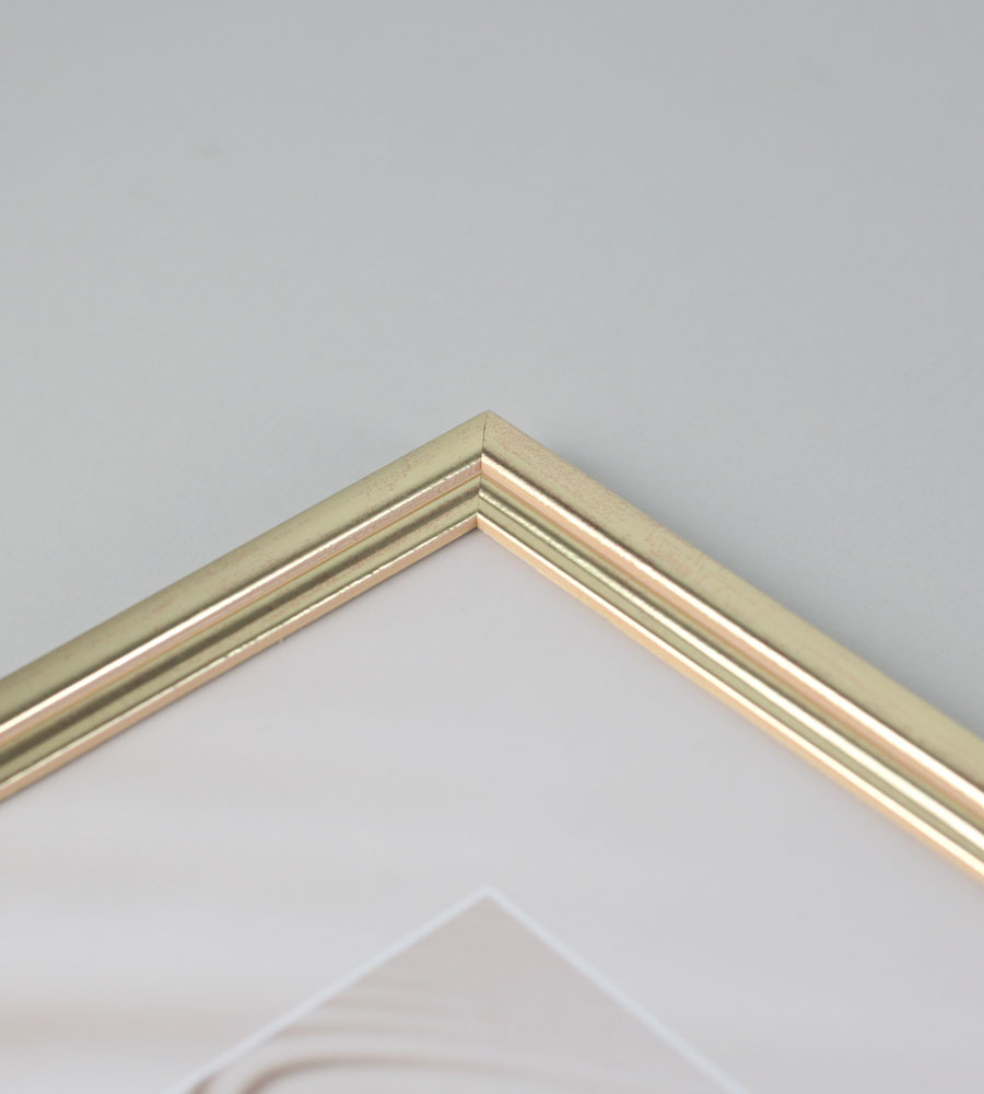 Artos Holz Bilderrahmen Acrylglas Plexi Lifestyle Foto Rahmen Collage Wanddeko Poster - Farbe: Gold | Format: 20x30