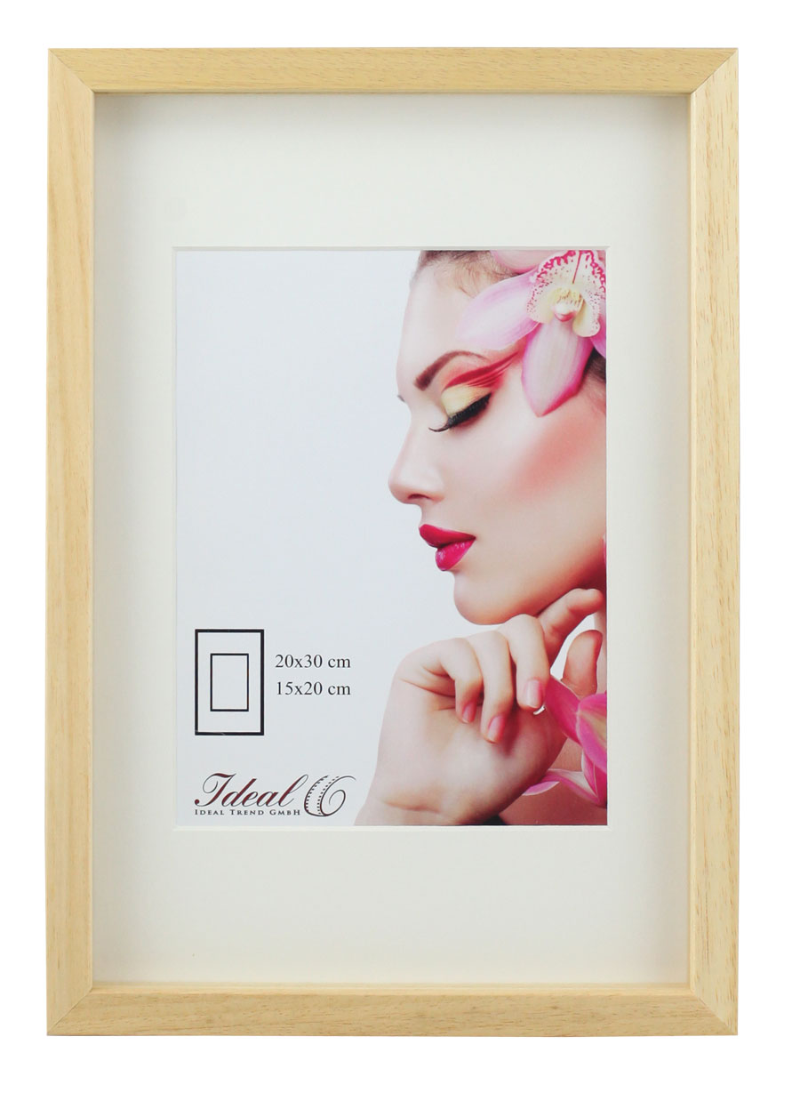 3D Objektrahmen Holz Bilderrahmen Wanddeko Collage Poster Shirt Trikot Rahmen HR - Farbe: Natur | Format: 30x30