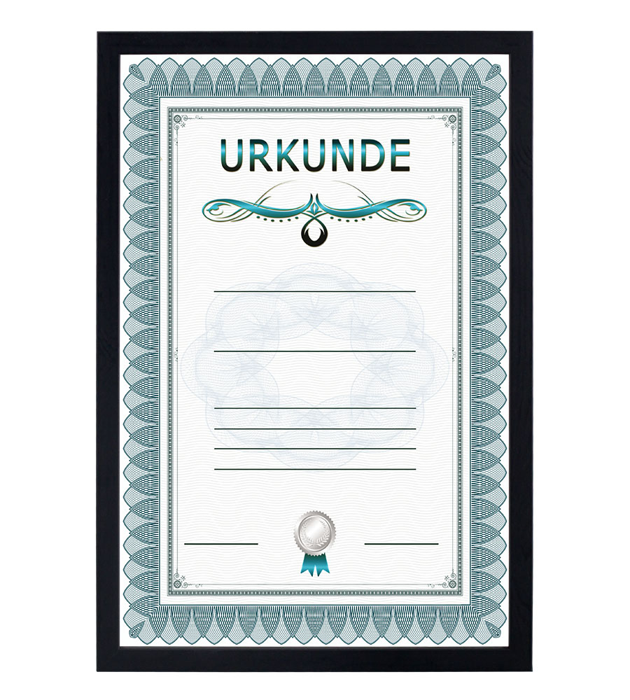 Holz Dokument Bilderrahmen Urkunde Diplom Foto Rahmen Plexi S111 Poster - Farbe: Schwarz | Format: 21x29,7 A4