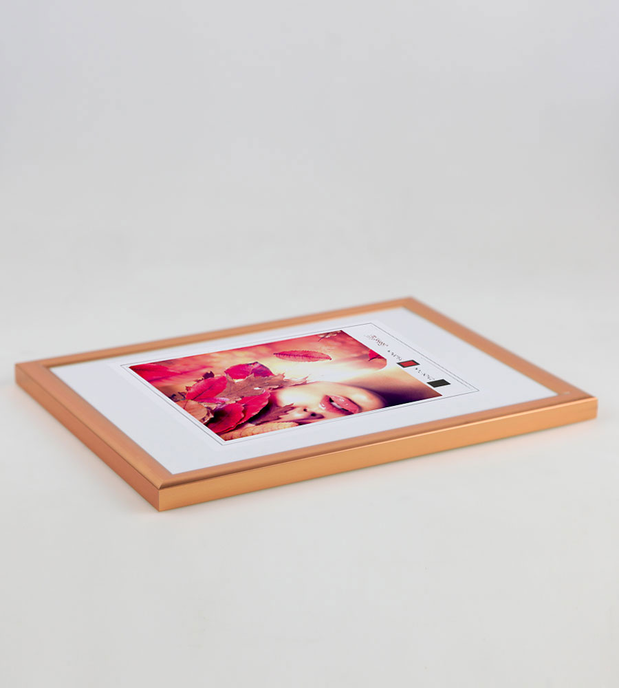Moderner Bilderrahmen mit echtem Glas für wertvolle Erinnerungen Bilder Foto Rahmen mit abgerundetem Profil - Farbe: Rose Gold | Format: 50x70