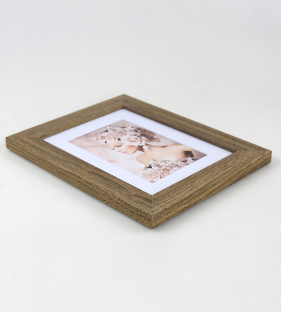 Bilderrahmen Holz Rahmen Plexi Acryl Collage Wanddeko Poster quadratisch S215 - Farbe: Eiche | Format: 15x20