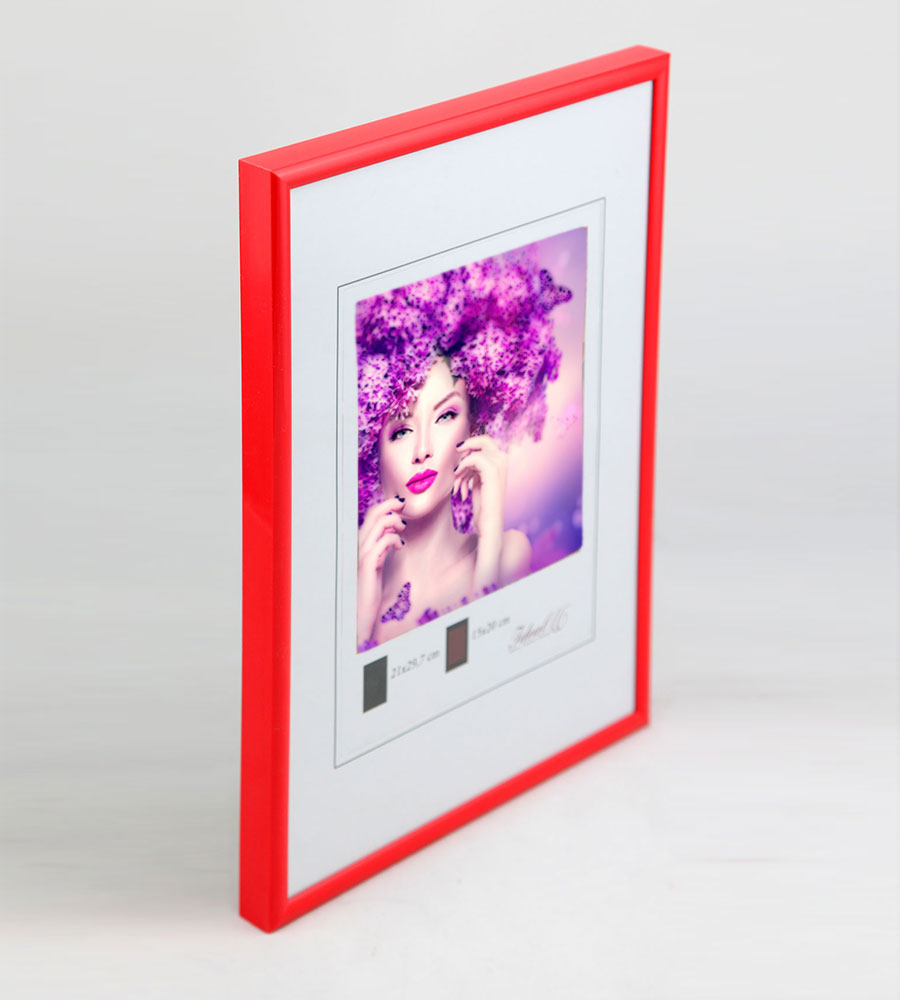 New Lifestyle Kunststoff Bilderrahmen Kunststoffrahmen Bildhalter Bildträger - Farbe: Rot | Format: 10x15