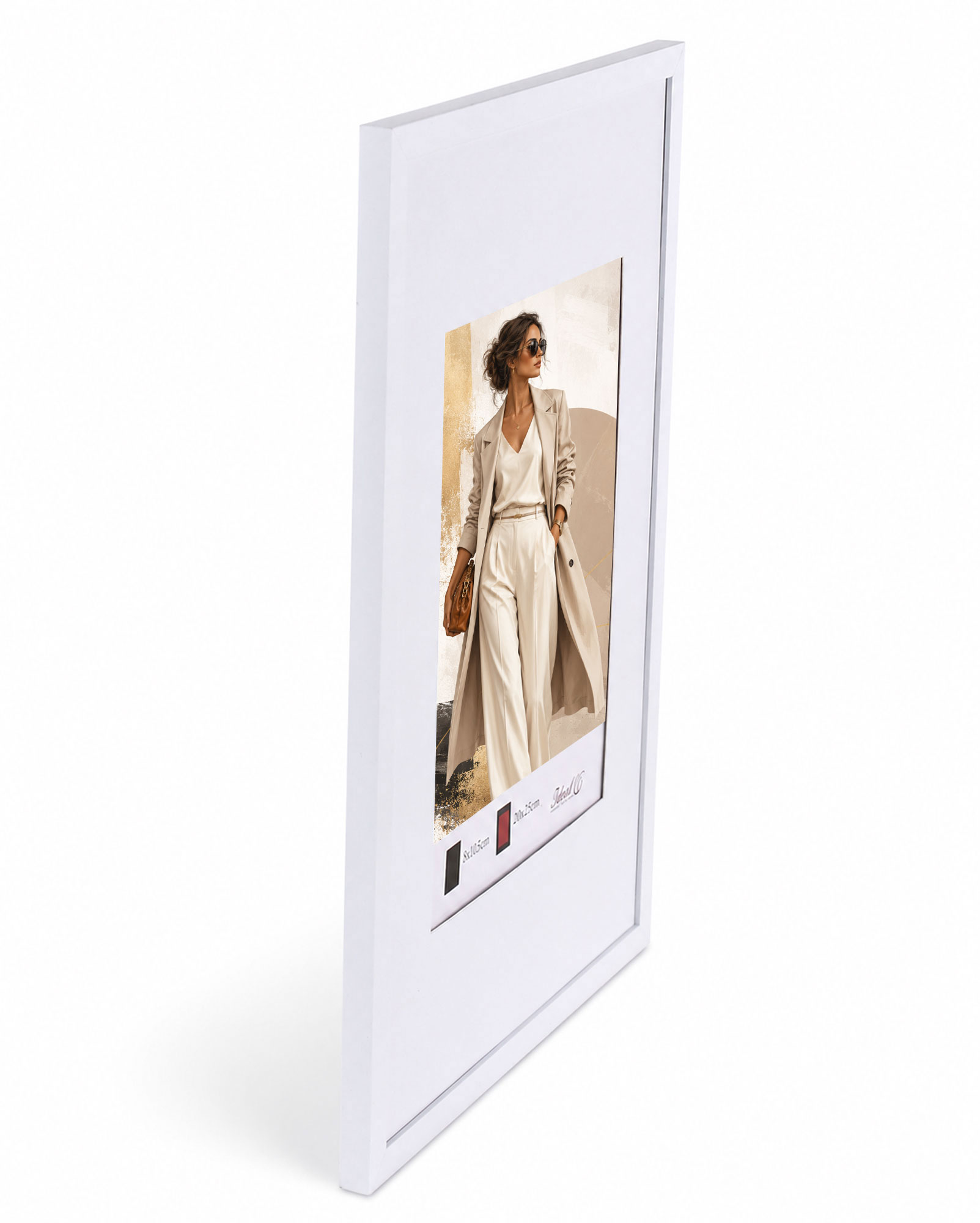 Kunststoff Bilderrahmen Modern Style mit gehärtetem Glas & Passepartout Blockprofil Collage Foto Rahmen Wanddeko für Fotowand - Farbe: Weiß | Format: 30x45 | Pack: 5