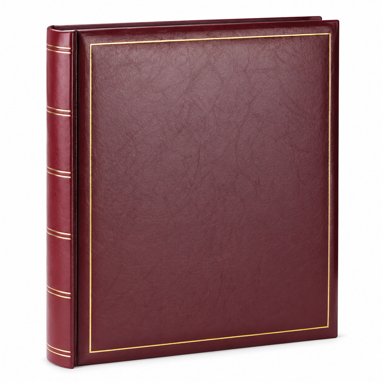 Classic Fotoalbum Tradition 30x30 cm – Jumbo Buchalbum mit 100 weißen Seiten, 50 Blatt, Pergaminschutzblätter, Vinyleinband, Fotobuch - Farbe: Rot