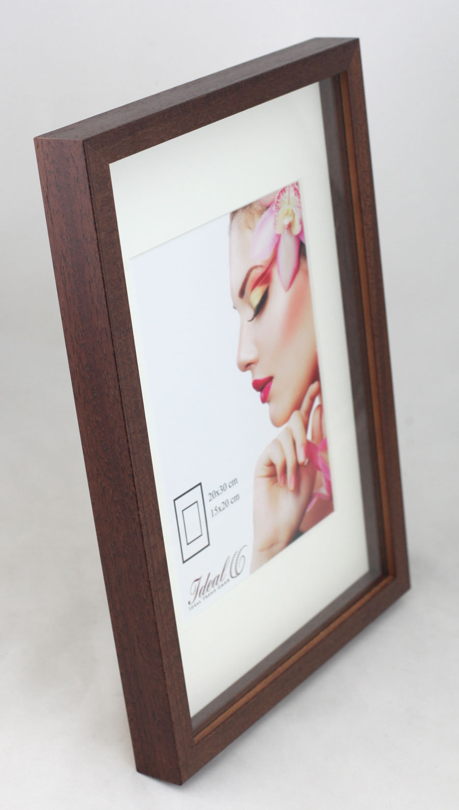 3D Objektrahmen Holz Bilderrahmen Wanddeko Collage Poster Shirt Trikot Rahmen HR - Farbe: Braun | Format: 30x40