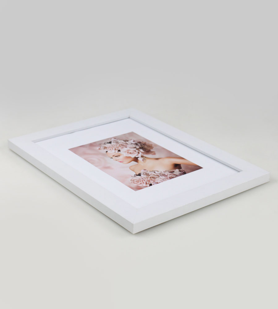 Bilderrahmen Holz Rahmen Plexi Acryl Collage Wanddeko Poster quadratisch S215 - Farbe: Weiß | Format: 21x29,7 A4