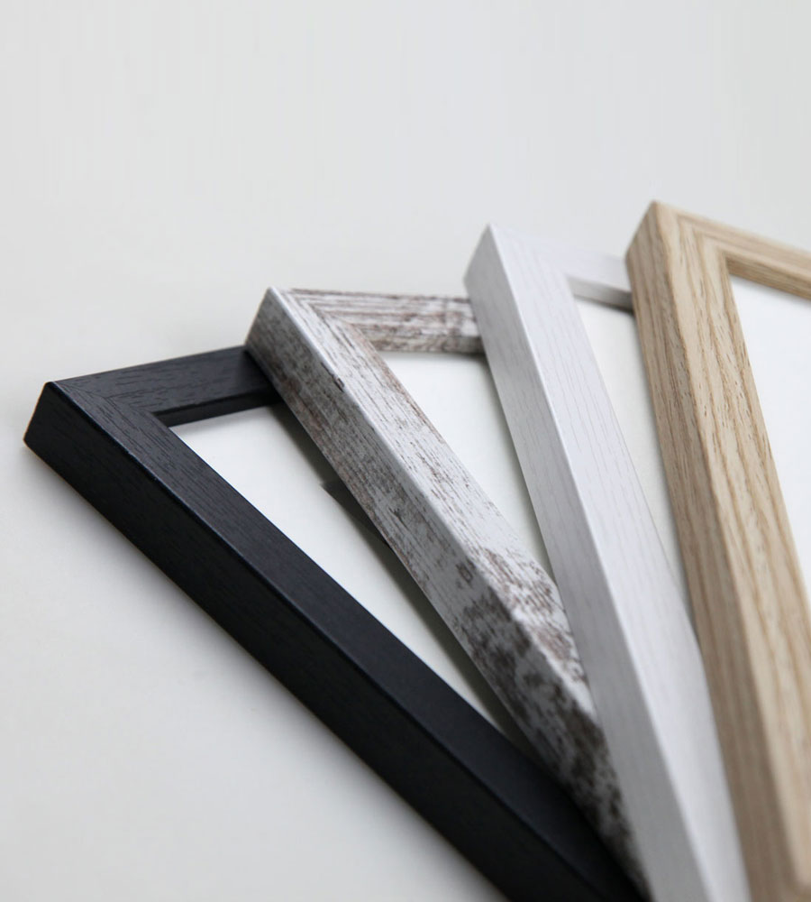 Holzbilderrahmen mit Passepartout Elegantes Design Foto Rahmen Collage Wanddeko HR-5 Poster - Farbe: Eiche | Format: 13x18