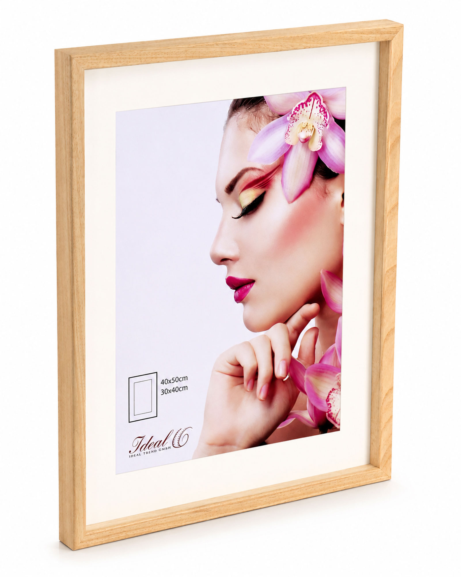 3D Objektrahmen Holz Bilderrahmen Wanddeko Collage Poster Shirt Trikot Rahmen HR - Farbe: Natur | Format: 40x50