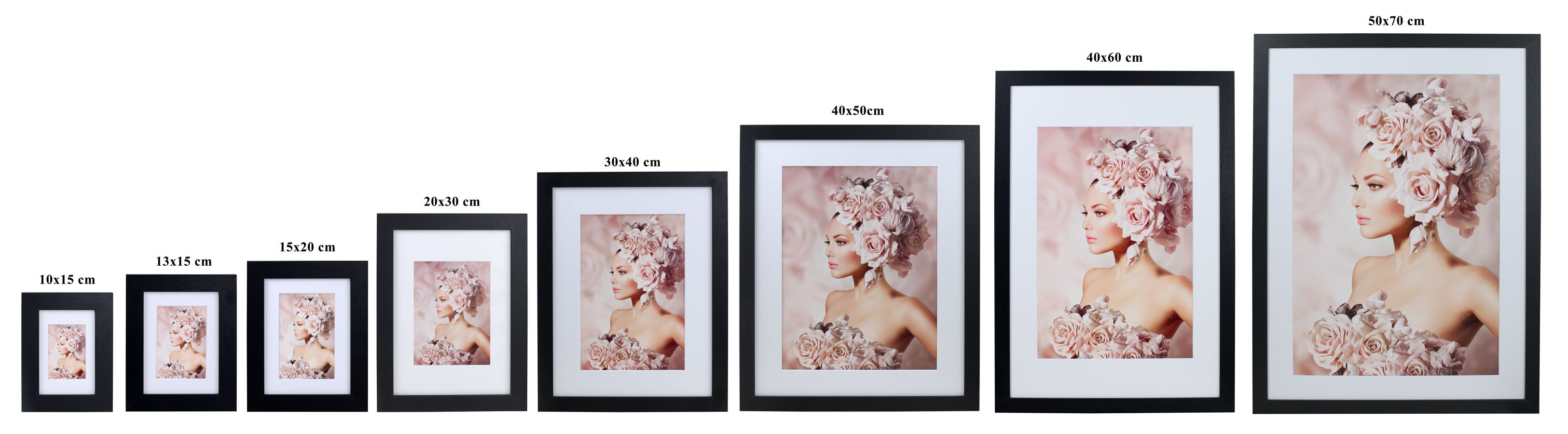 Bilderrahmen Holz Rahmen Plexi Acryl Collage Wanddeko Poster quadratisch S215 - Farbe: Schwarz | Format: 15x20