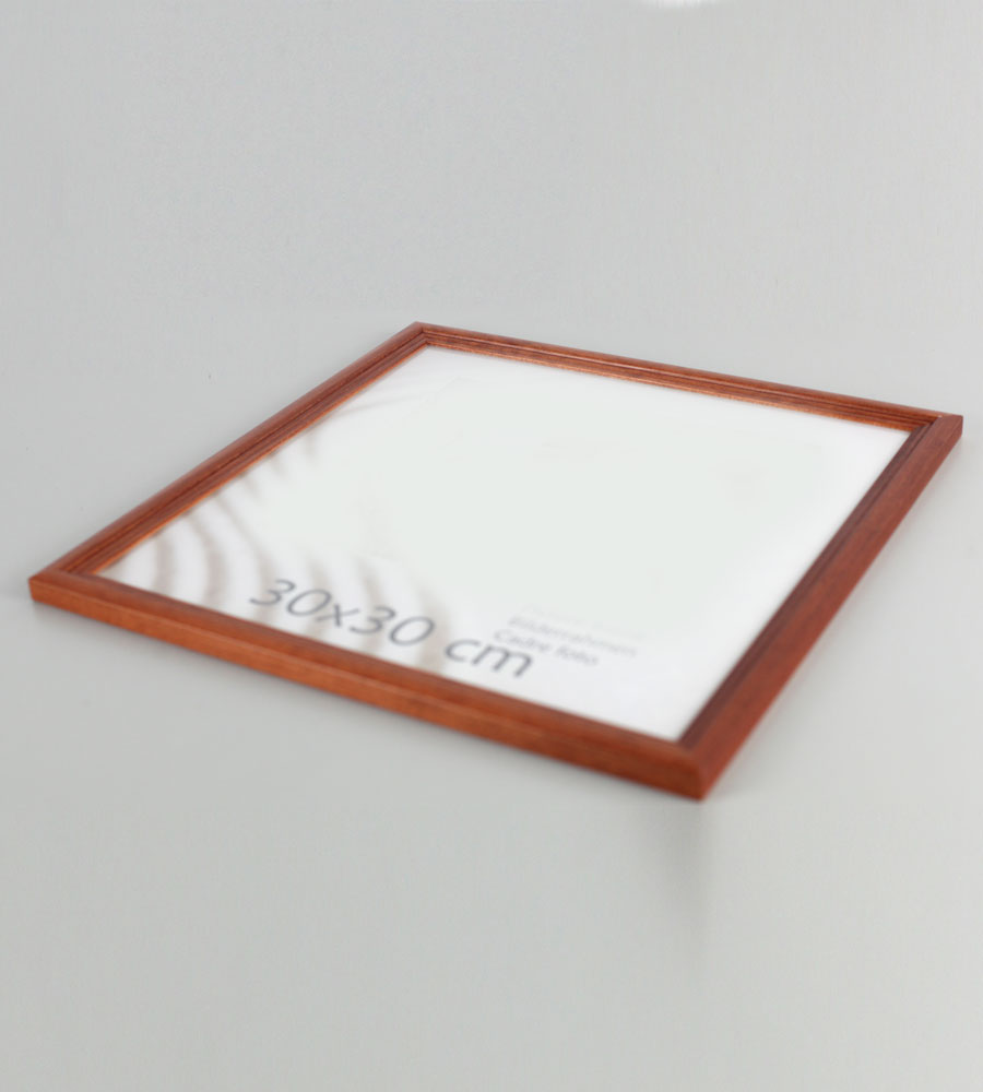 Artos Holz Bilderrahmen Acrylglas Plexi Lifestyle Foto Rahmen Collage Wanddeko Poster - Farbe: Braun | Format: 30x30