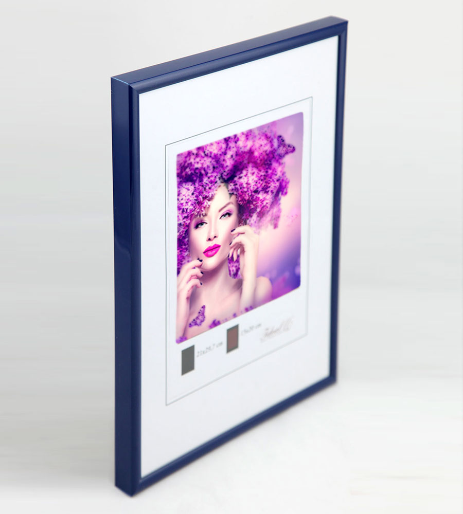 New Lifestyle Kunststoff Bilderrahmen Kunststoffrahmen Bildhalter Bildträger - Farbe: Blau | Format: 50x60