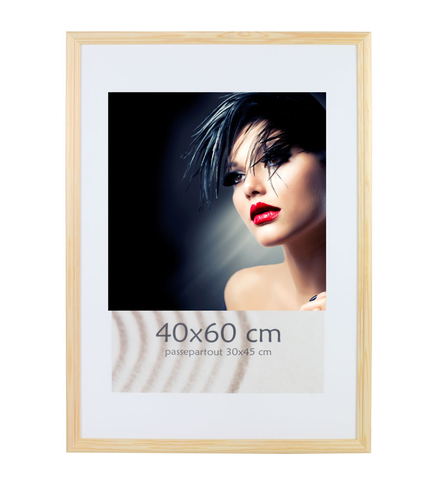 Artos Holz Bilderrahmen Acrylglas Plexi Lifestyle Foto Rahmen Collage Wanddeko Poster - Farbe: Natur | Format: 40x60