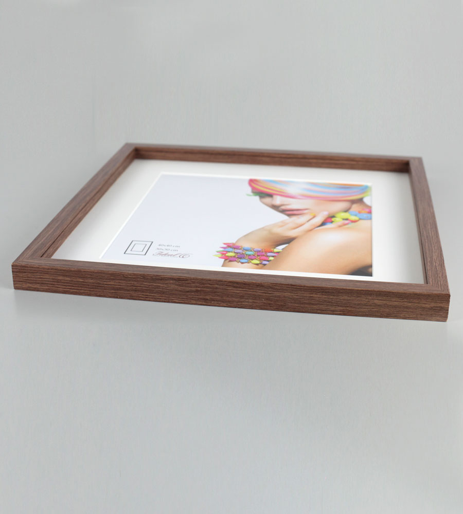 3D Objektrahmen Bilderrahmen mit Passepartout & gehärtetem Glas Holz MDF Rahmen Foto Poster - Farbe: Gold-Antik | Format: 40x40
