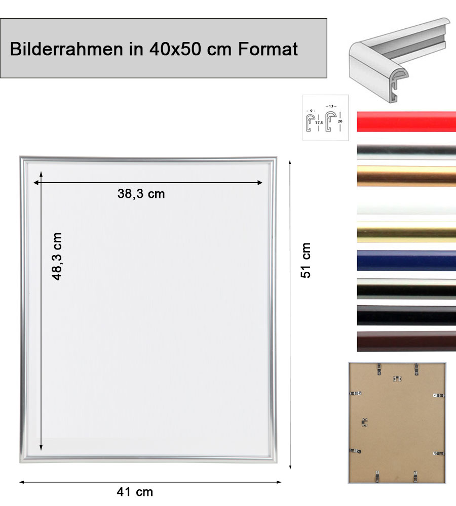 New Lifestyle Set Bilderrahmen Wanddeko Collage Poster Rahmen 2er 3er 5er Pack - Pack: 3er | Farbe: Blau | Format: 40x50