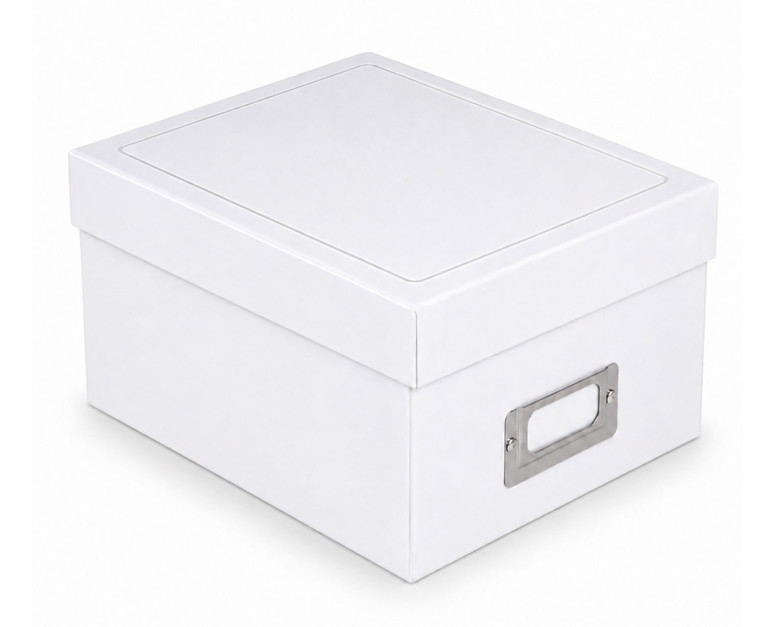 Tradition Photo Box für 700 Fotos 10x15 cm – elegante Fotobox mit Trennkarten, Vinyleinband, Gold- oder Silberprägung, Erinnerungsbox zur Fotoaufbewahrung - Farbe: Weiß