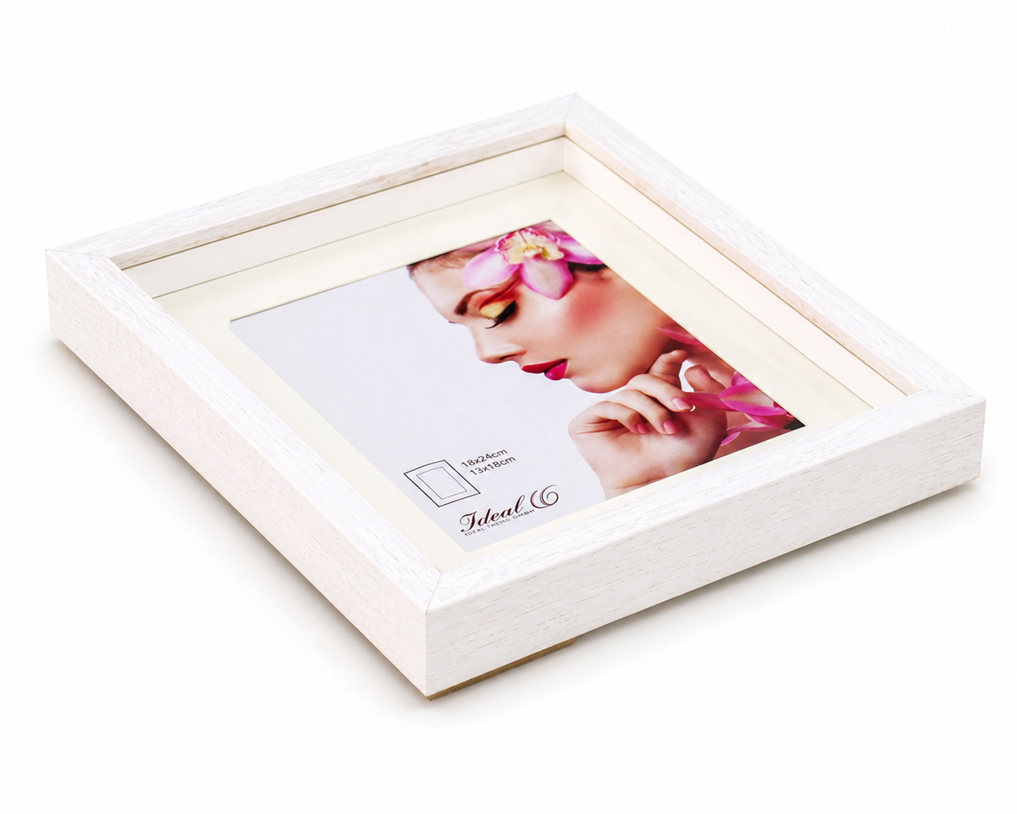 3D Objektrahmen Holz Bilderrahmen Wanddeko Collage Poster Shirt Trikot Rahmen HR - Farbe: Weiß | Format: 18x24