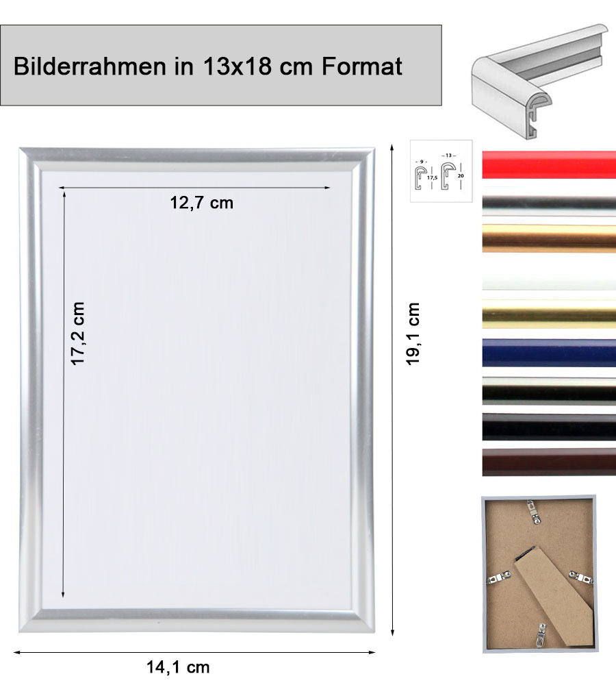 New Lifestyle Kunststoff Bilderrahmen Kunststoffrahmen Bildhalter Bildträger - Farbe: Schwarz | Format: 13x18
