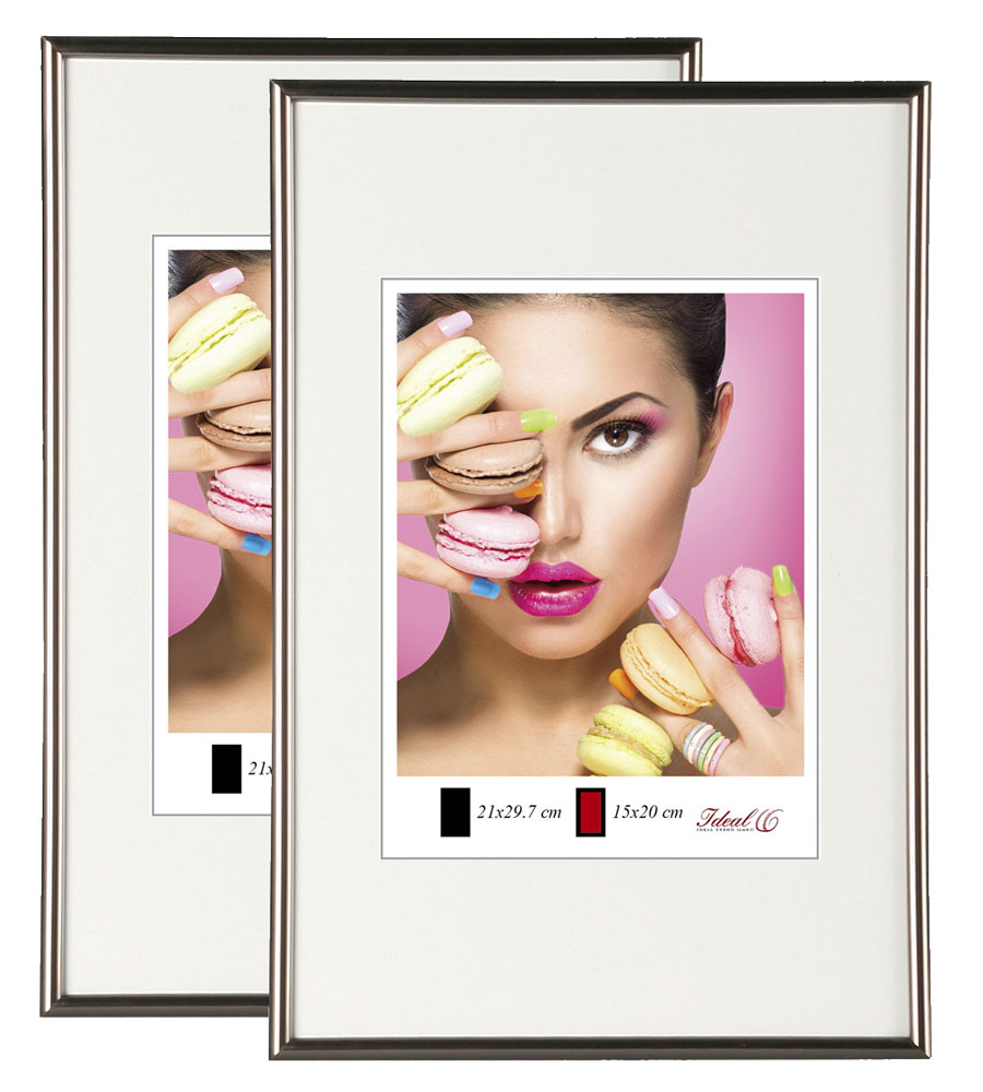 2er 3er 5er Pack Photo Style Set Bilderrahmen Wanddeko Collage Poster Kunststoff Rahmen - Pack: 2er | Farbe: Stahl | Format: 40x60