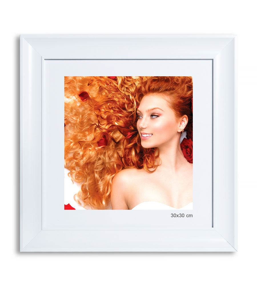Bilderrahmen Lifestyle Foto Rahmen Collage quadratisch Wanddeko Poster 40D - Farbe: Weiss | Format: 30x30