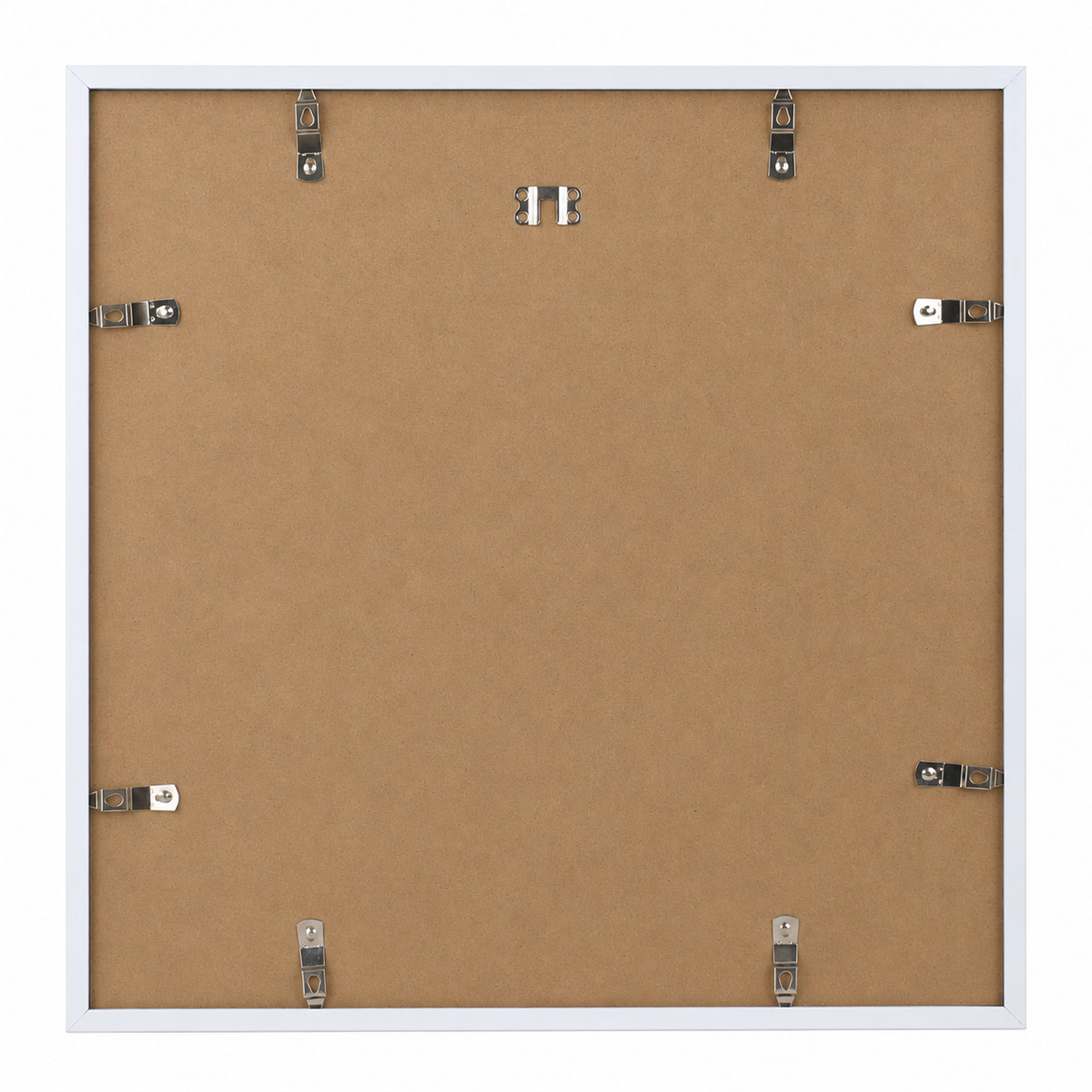 Kunststoff Bilderrahmen Modern Style mit gehärtetem Glas & Passepartout Blockprofil Collage Foto Rahmen Wanddeko für Fotowand - Farbe: Weiß | Format: 50x50 | Pack: 10