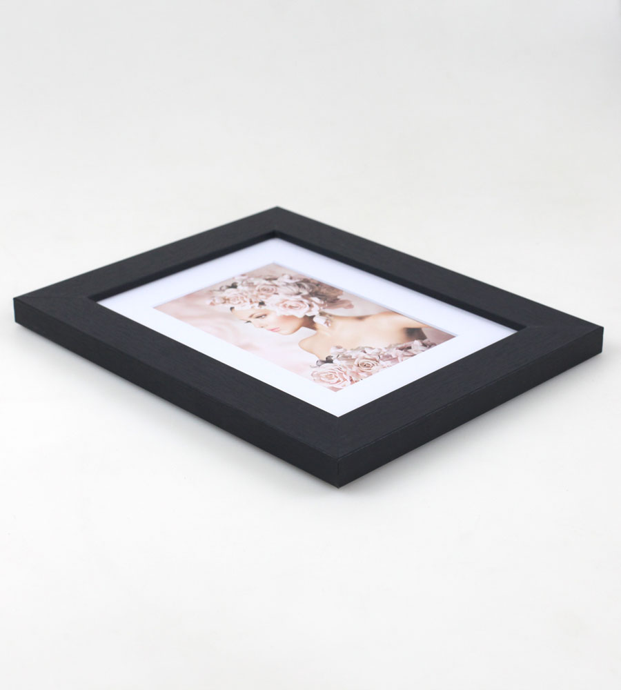 Bilderrahmen Holz Rahmen Plexi Acryl Collage Wanddeko Poster quadratisch S215 - Farbe: Schwarz | Format: 15x20