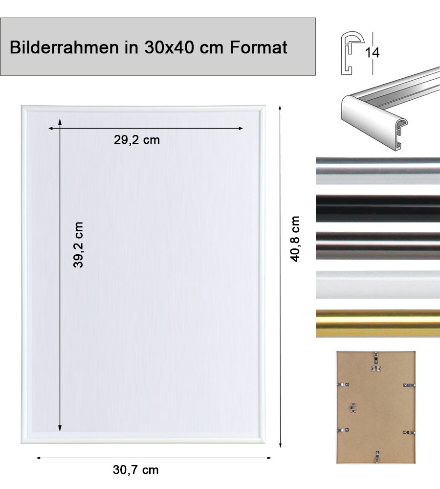 2er 3er 5er Pack Photo Style Set Bilderrahmen Wanddeko Collage Poster Kunststoff Rahmen - Pack: 2er | Farbe: Gold | Format: 30x40