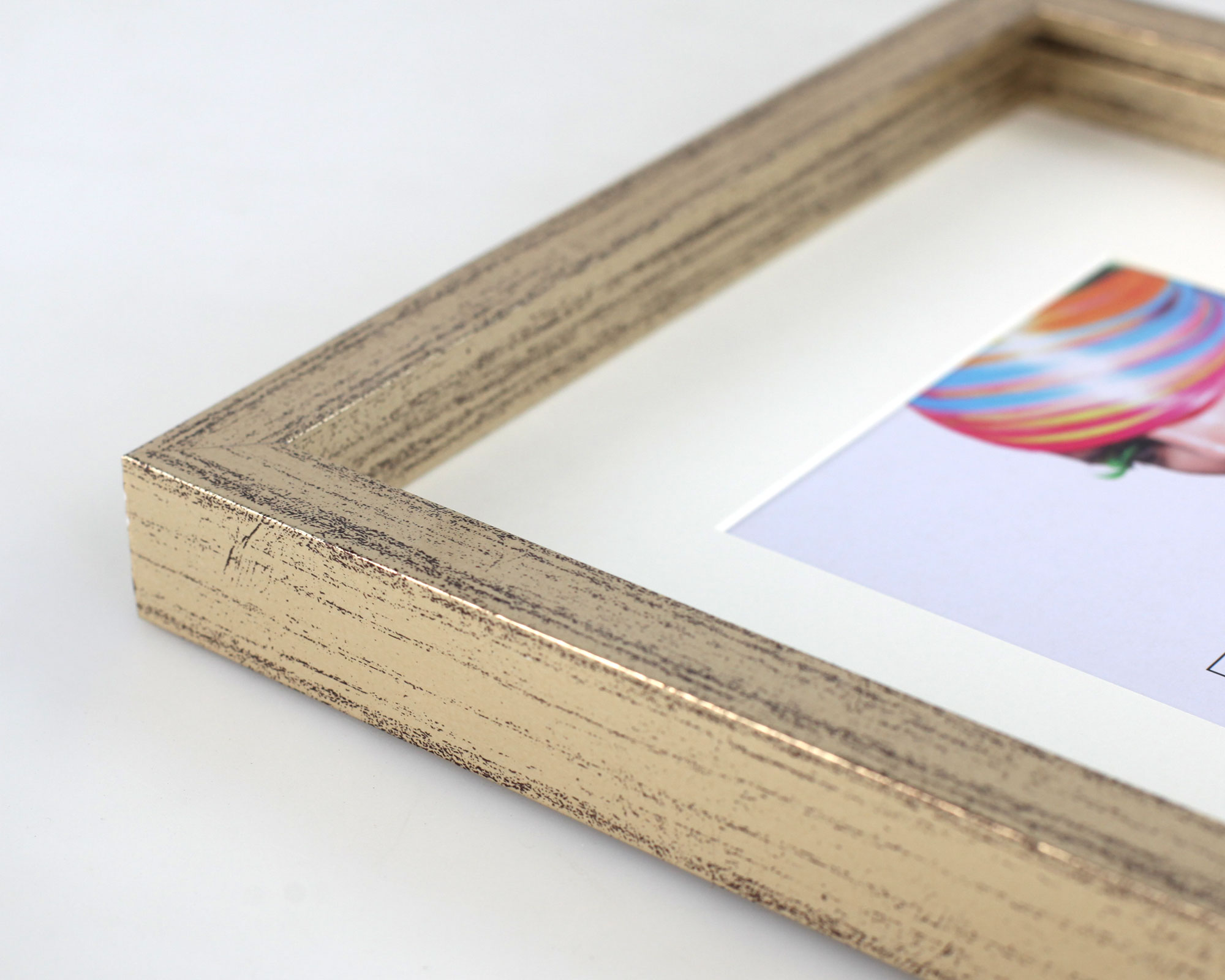 3D Objektrahmen Bilderrahmen mit Passepartout & gehärtetem Glas Holz MDF Rahmen Foto Poster - Farbe: Silber-Antik | Format: 40x40