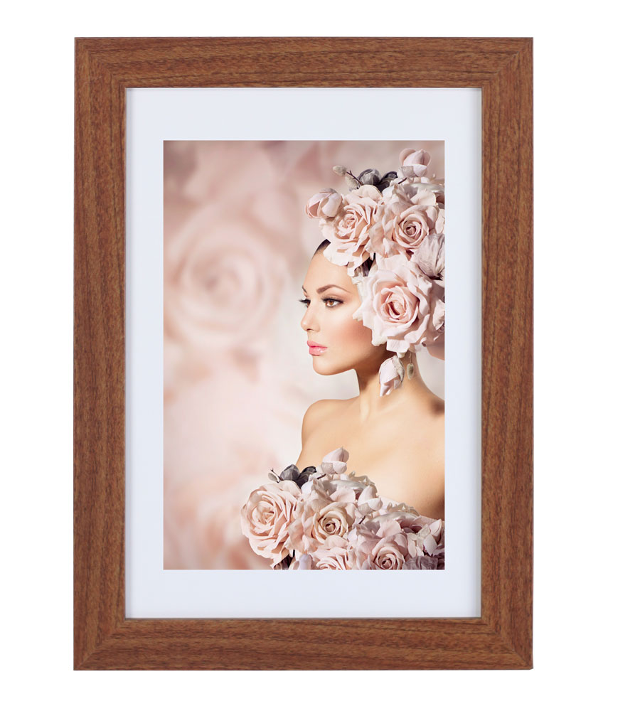 Bilderrahmen Holz Rahmen Plexi Acryl Collage Wanddeko Poster quadratisch S215 - Farbe: Braun | Format: 20x20