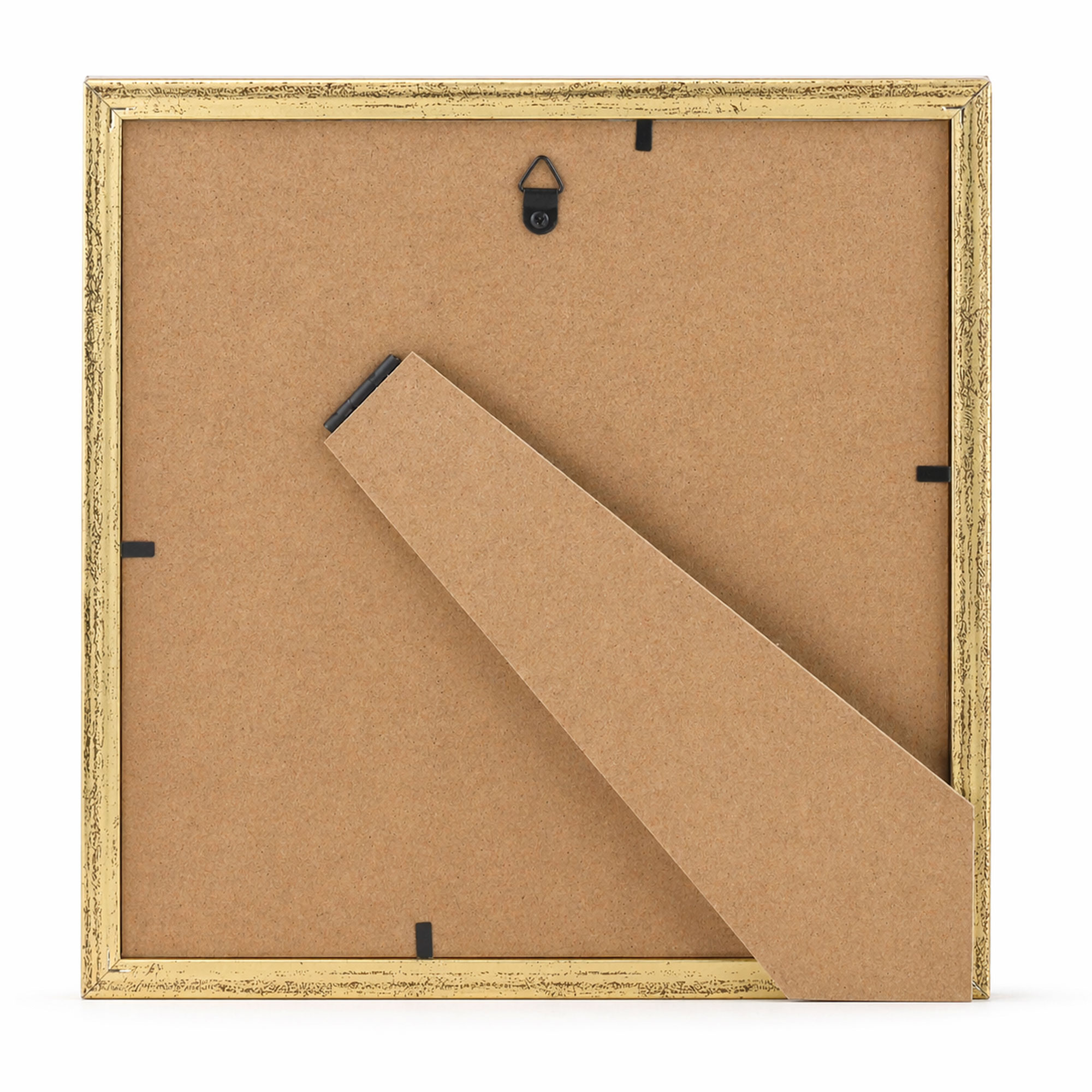 3D Objektrahmen Bilderrahmen mit Passepartout & gehärtetem Glas Holz MDF Rahmen Foto Poster - Farbe: Gold-Antik | Format: 23x23