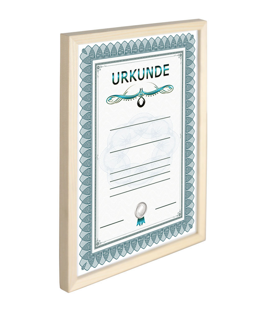 Holz Dokument Bilderrahmen Urkunde Diplom Foto Rahmen Plexi S111 Poster - Farbe: Natur | Format: 21x29,7 A4