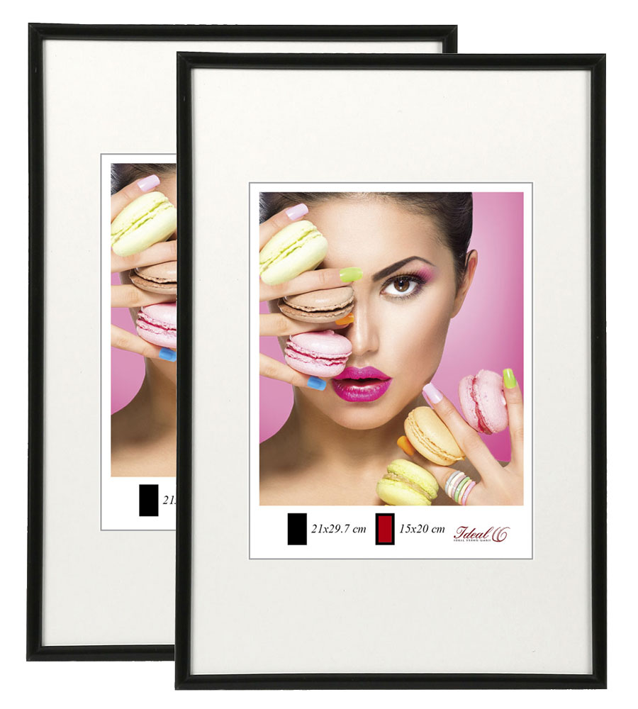 2er 3er 5er Pack Photo Style Set Bilderrahmen Wanddeko Collage Poster Kunststoff Rahmen - Pack: 2er | Farbe: Schwarz | Format: 40x50