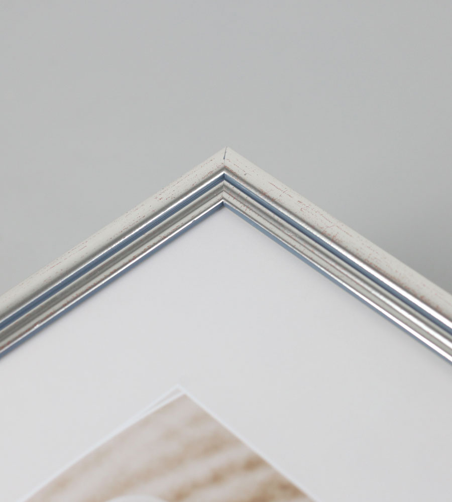 Artos Holz Bilderrahmen Acrylglas Plexi Lifestyle Foto Rahmen Collage Wanddeko Poster - Farbe: Silber | Format: 30x30