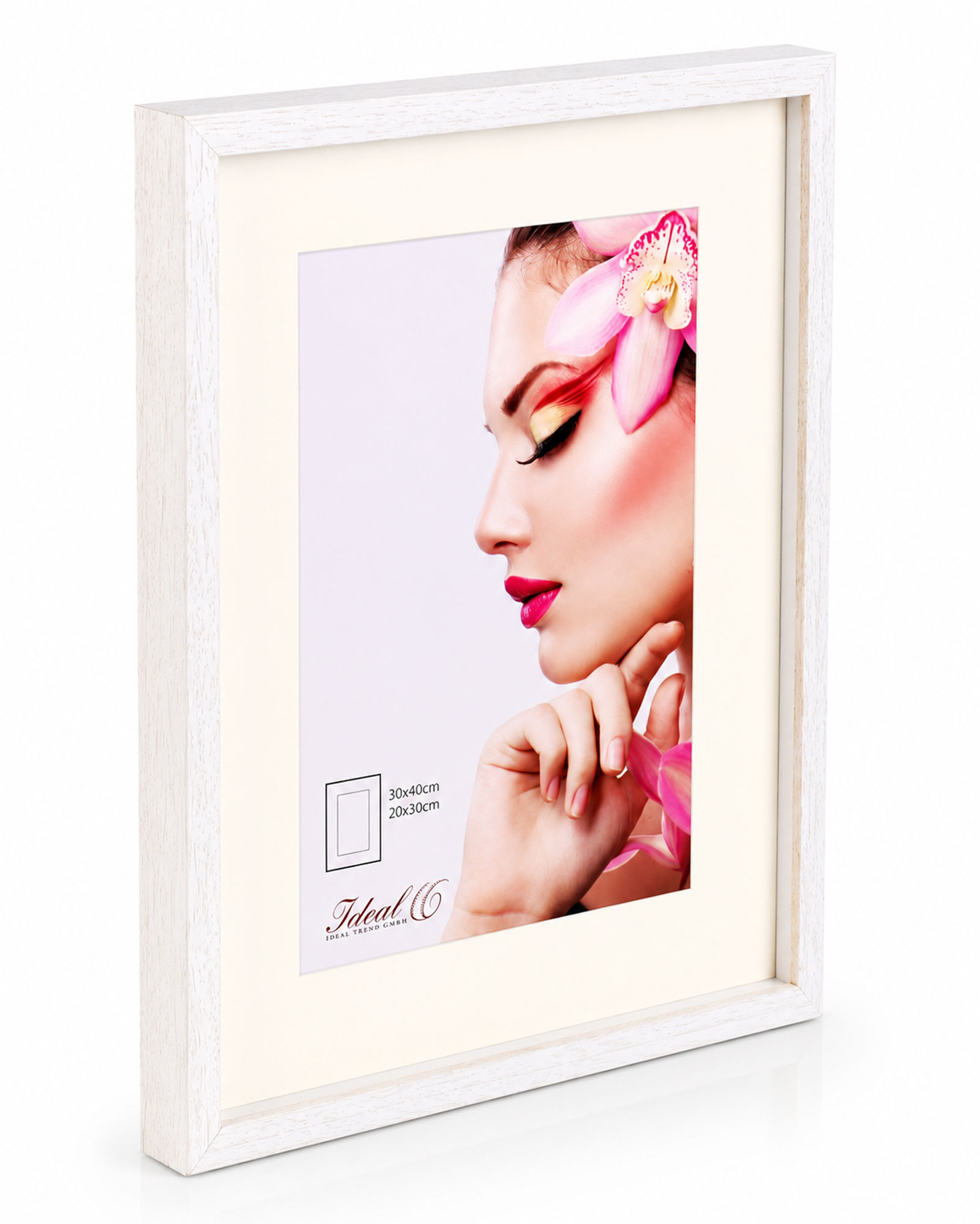 3D Objektrahmen Holz Bilderrahmen Wanddeko Collage Poster Shirt Trikot Rahmen HR - Farbe: Weiß | Format: 30x40