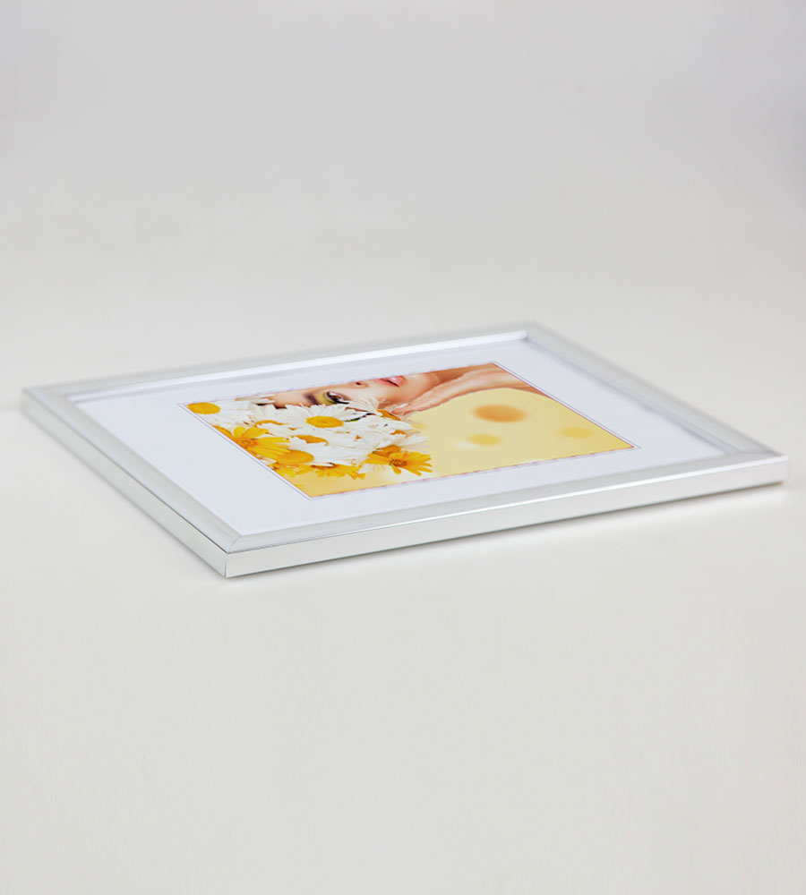 Kunststoffrahmen mit Klarglas Bilderrahmen PS-1 Frame Foto Collage Portraitrahmen Glasscheibe - Farbe: Silber | Format: 20x30