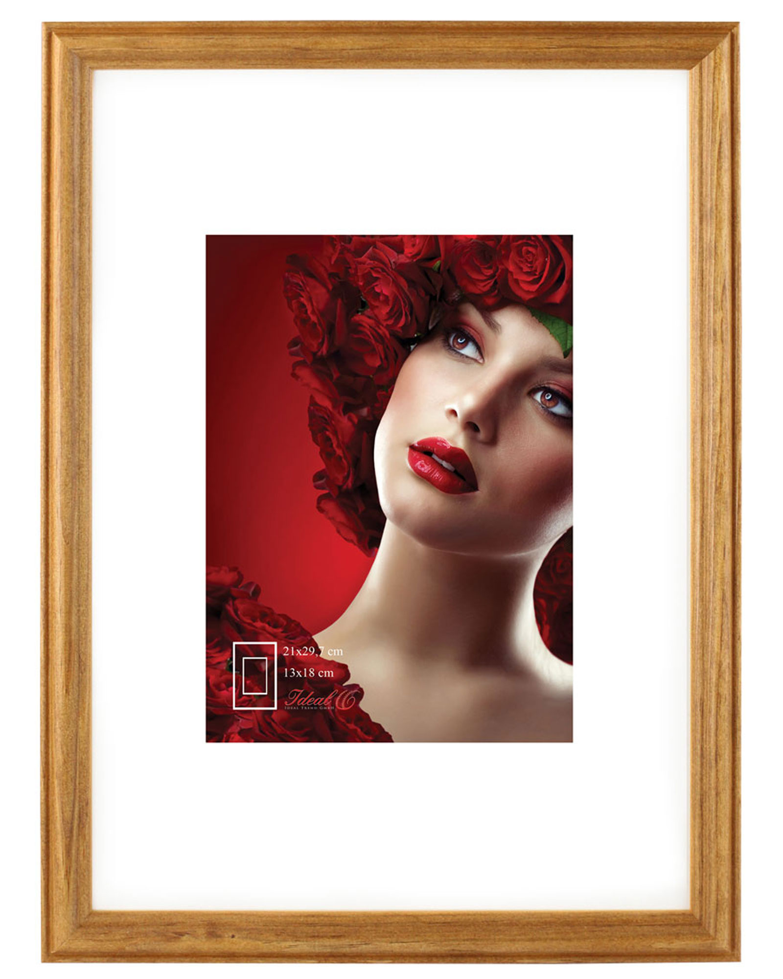 Leano Bilderrahmen aus Holz – Fotorahmen mit Klarglas & Flexipins | Wanddeko & Collage-Rahmen S190 - Farbe: Eiche | Format: 30x45