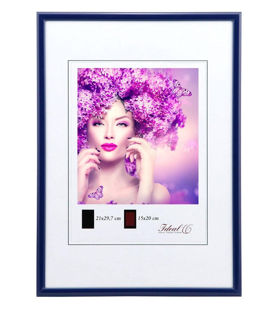 New Lifestyle Kunststoff Bilderrahmen Kunststoffrahmen Bildhalter Bildträger - Farbe: Blau | Format: 50x60