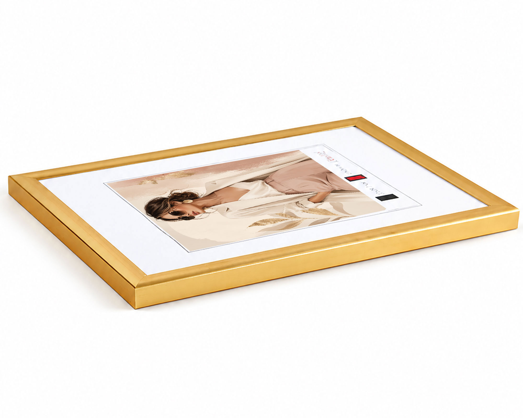 Moderner Bilderrahmen mit echtem Glas für wertvolle Erinnerungen Bilder Foto Rahmen mit abgerundetem Profil - Farbe: Gold | Format: 30x40