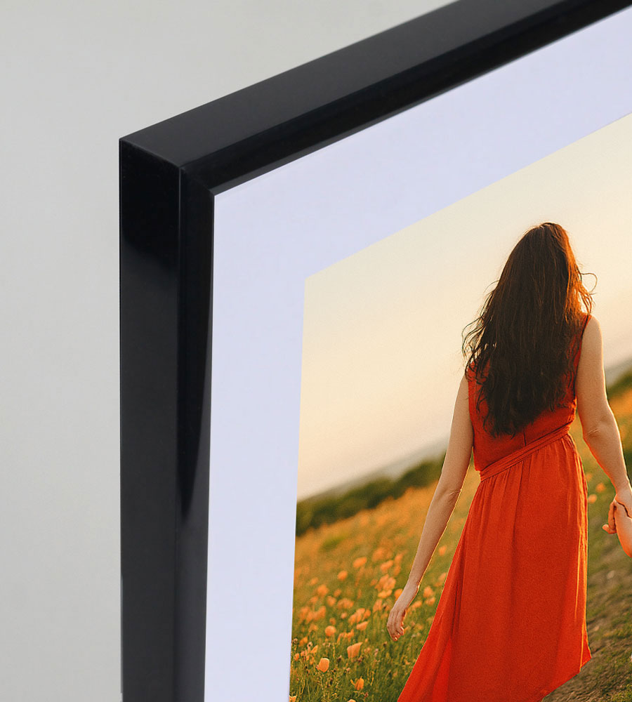 New Lifestyle Kunststoff Bilderrahmen mit Passepartout & Kunststoffglas Collage Wanddeko Poster Hoch- & Querformat - Farbe: Schwarz | Format: 30x30