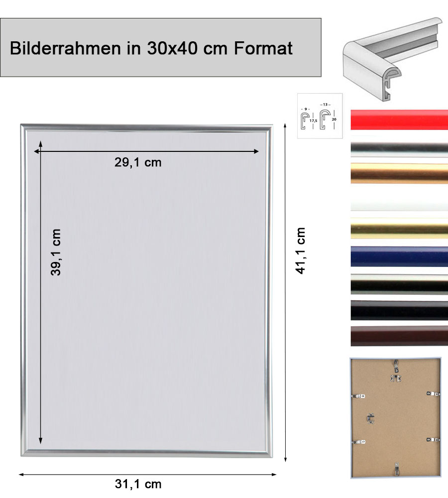 New Lifestyle Kunststoff Bilderrahmen Kunststoffrahmen Bildhalter Bildträger - Farbe: Rot | Format: 30x40