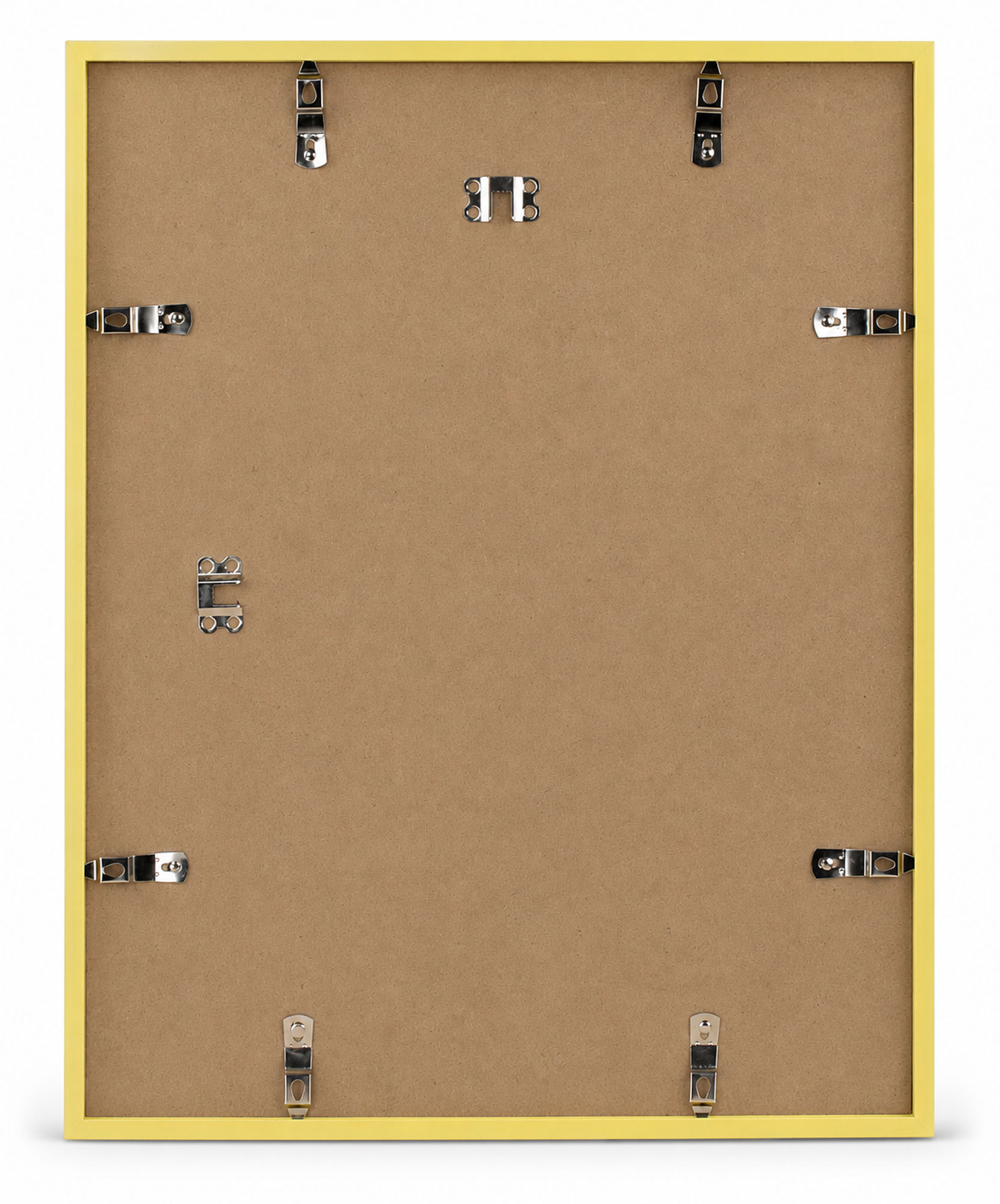 Kunststoff Bilderrahmen Modern Style mit gehärtetem Glas & Passepartout Blockprofil Collage Foto Rahmen Wanddeko für Fotowand - Farbe: Gold | Format: 40x50 | Pack: 3
