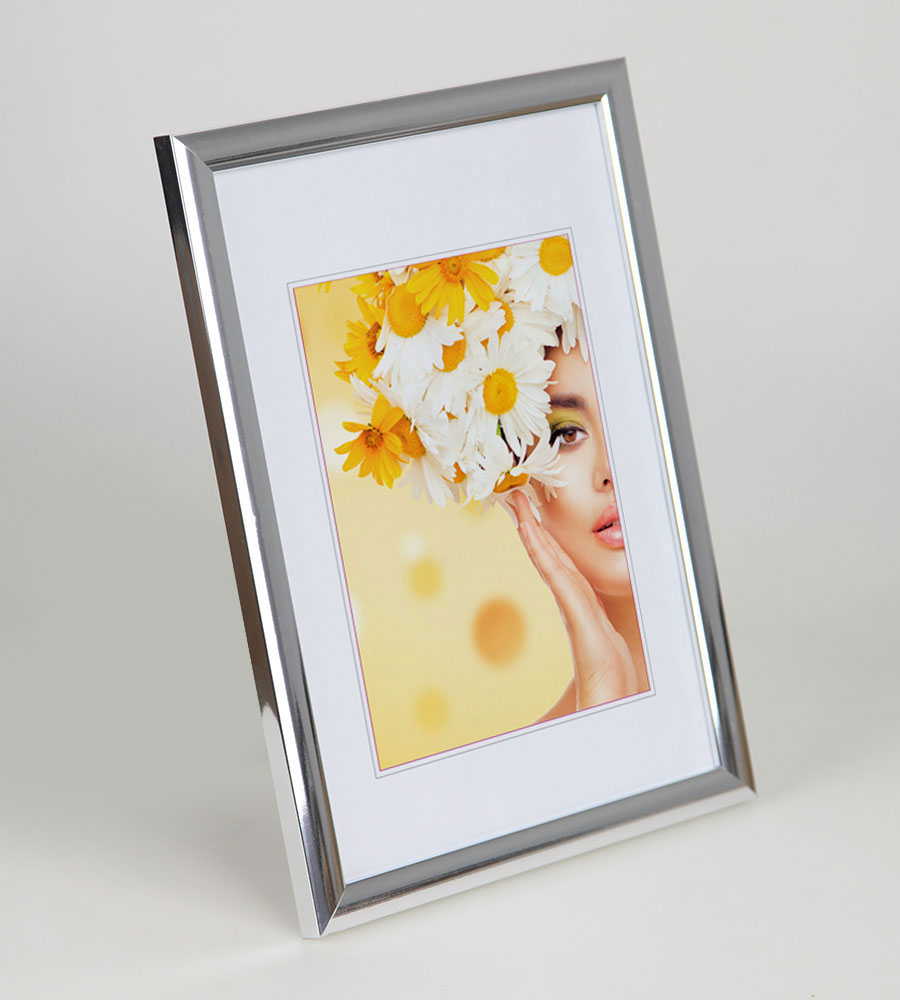 Kunststoffrahmen mit Klarglas Bilderrahmen PS-1 Frame Foto Collage Portraitrahmen Glasscheibe - Farbe: Silber | Format: 30x40
