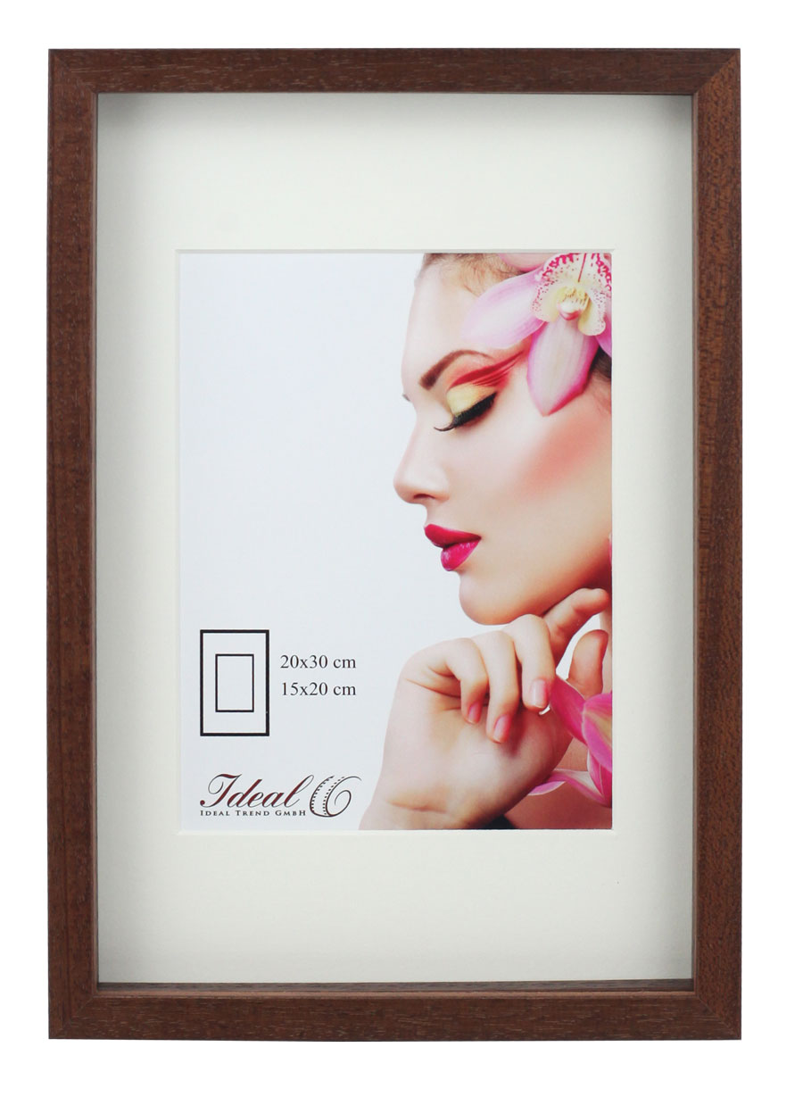 3D Objektrahmen Holz Bilderrahmen Wanddeko Collage Poster Shirt Trikot Rahmen HR - Farbe: Braun | Format: 30x40