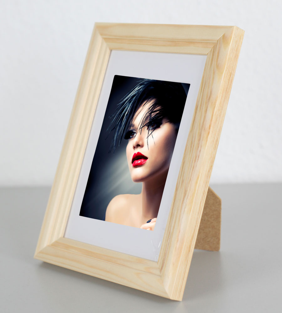 Artos Holz Bilderrahmen Acrylglas Plexi Lifestyle Foto Rahmen Collage Wanddeko Poster - Farbe: Natur | Format: 10x15