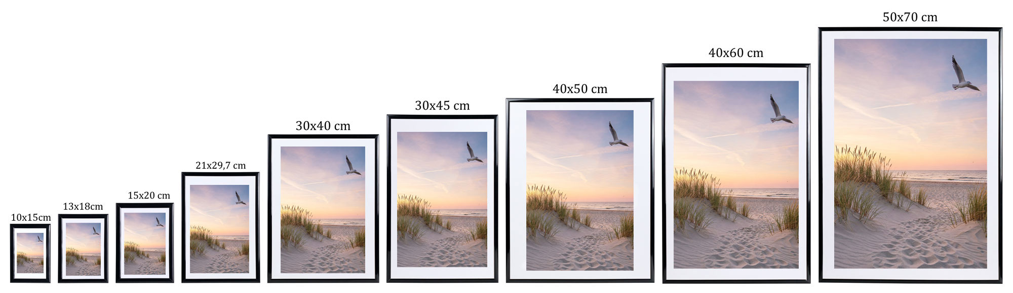 Bilderrahmen in Schwarz Fotorahmen aus Kunststoff Bilder Foto Posterrahmen Collage AC-6 -