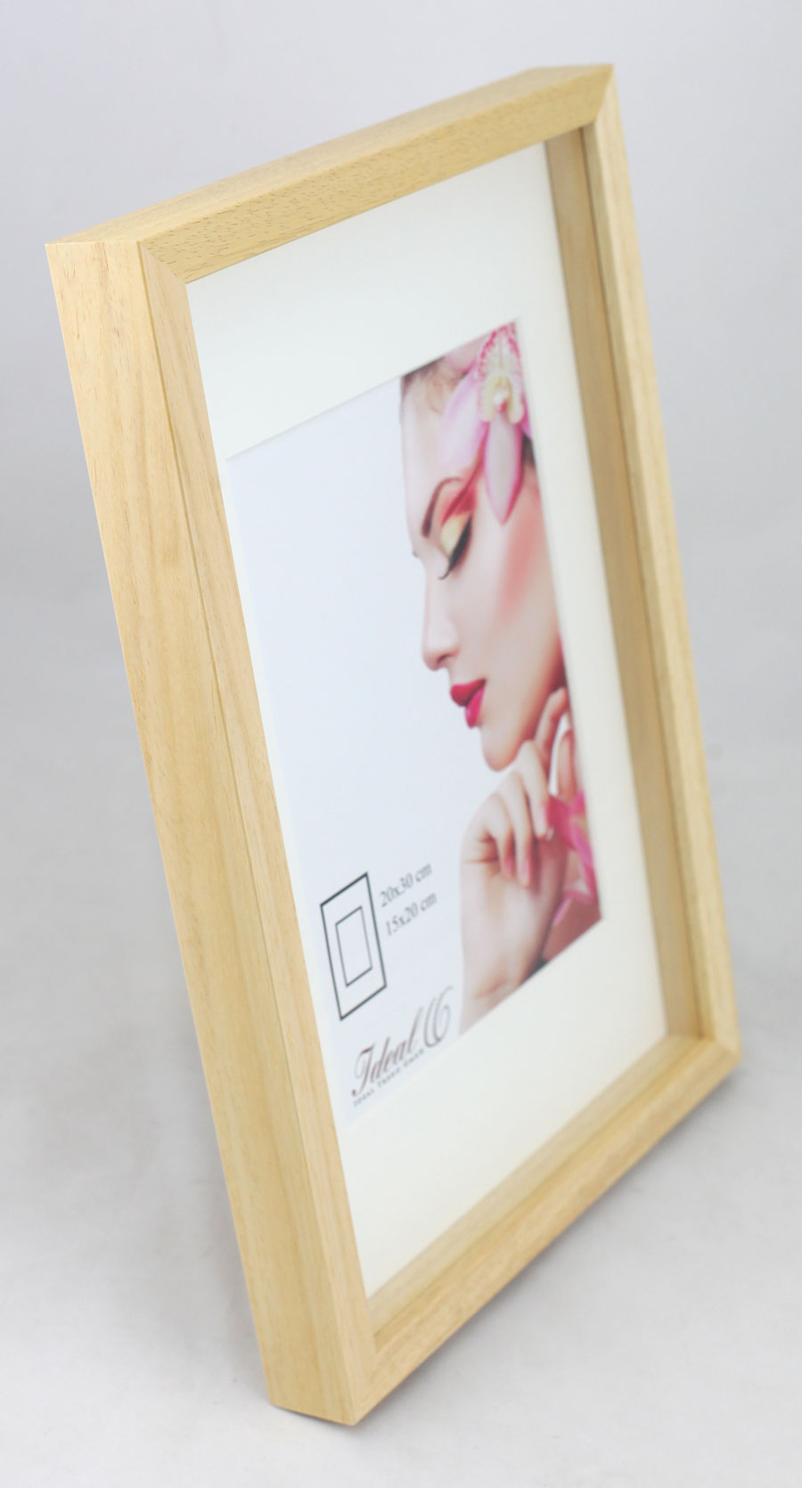 3D Objektrahmen Holz Bilderrahmen Wanddeko Collage Poster Shirt Trikot Rahmen HR - Farbe: Natur | Format: 30x30