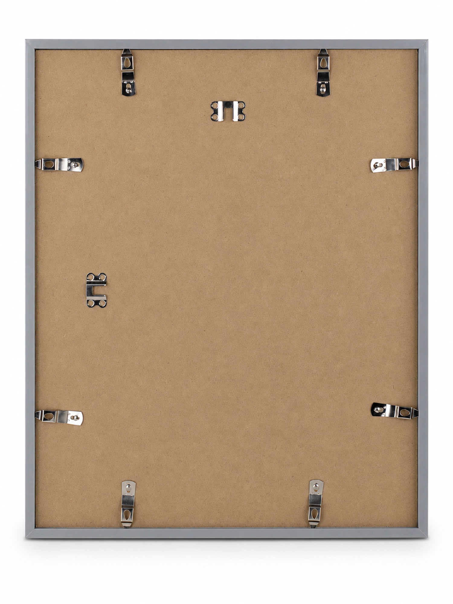 Kunststoff Bilderrahmen Modern Style mit gehärtetem Glas & Passepartout Blockprofil Collage Foto Rahmen Wanddeko für Fotowand - Farbe: Silber | Format: 40x50 | Pack: 10