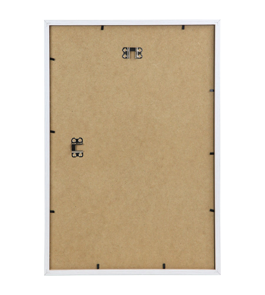 Holzbilderrahmen mit Passepartout Elegantes Design Foto Rahmen Collage Wanddeko HR-5 Poster - Farbe: Weiß | Format: 30x45